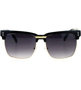 Square Mens Fashion Sunglasses Designer Style Square Frame Trendy Shades UV 400 - Black Gold (Smoke) - CX182LNGZER $20.17