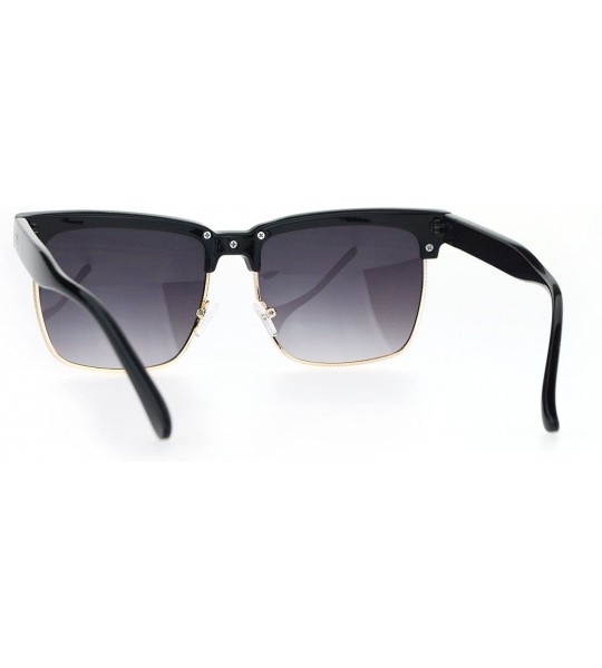 Square Mens Fashion Sunglasses Designer Style Square Frame Trendy Shades UV 400 - Black Gold (Smoke) - CX182LNGZER $20.17