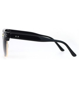 Square Mens Fashion Sunglasses Designer Style Square Frame Trendy Shades UV 400 - Black Gold (Smoke) - CX182LNGZER $20.17