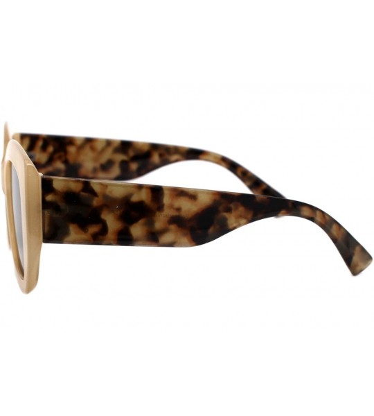 Square Womens Vintage Fashion Sunglasses Semi Thick Square Shades UV 400 - Beige Tortoise (Brown) - C5193XN68SO $22.32