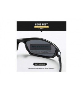 Sport Mens Sport Sunglasses Polarized Eyewear for Driving Fishing Golf Baseball UV400 Protection - Black - CS193HRTU52 $28.28