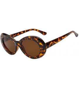 Sport Women Cateye UV400 Glasses Classic Retro Vintage Oval Sunglasses Eeywear - Leopard - CQ18C6ZZA6X $18.65