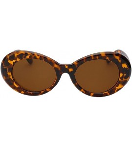 Sport Women Cateye UV400 Glasses Classic Retro Vintage Oval Sunglasses Eeywear - Leopard - CQ18C6ZZA6X $18.65