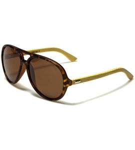 Aviator Wood Polarized Sunglasses - WD-2009-POL - Color 05 - CD196COG270 $37.11