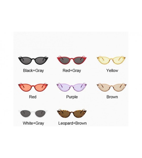 Oval 2019 Cateye Women Sunglasses Classic Retro Vintage Oval Sunglasses WhiteGray - Yellow - CQ18Y6TES98 $17.62