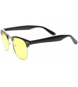 Semi-rimless Half Frame Semi-Rimless Horn Rimmed Sunglasses - Polarized - Shiny-black/Yellow - CU11N5QAPZH $21.02