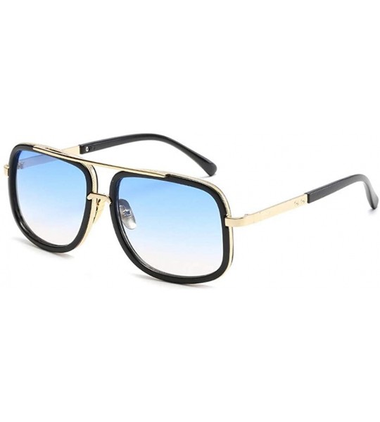 Oversized Men Women Square Large Frame Vintage Mirrored Sunglasses Eyewear Outdoor Sports Glasses - C - C318SNIT3XR $19.11