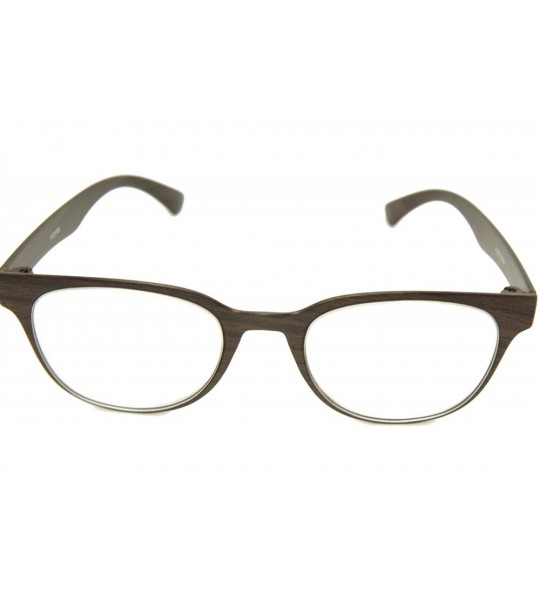 Oval TR90 Readers Flexie Reading Glasses schoolboy 2291RT - Z3 Dark Brown Wood Print - CU18WDC9WDY $32.32