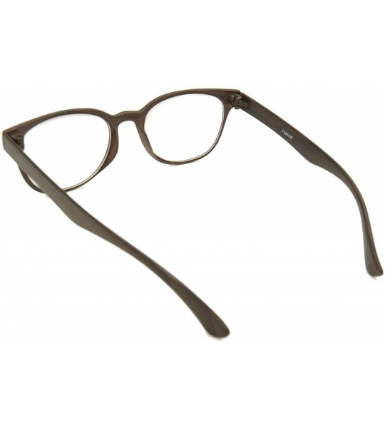 Oval TR90 Readers Flexie Reading Glasses schoolboy 2291RT - Z3 Dark Brown Wood Print - CU18WDC9WDY $32.32