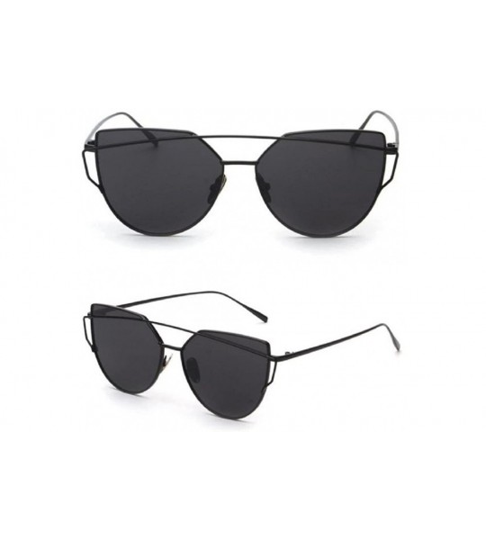 Oval Fashion Classic Women Metal Frame Mirror Sunglasses Cat Eye Glasses - C312JU2XH69 $17.93