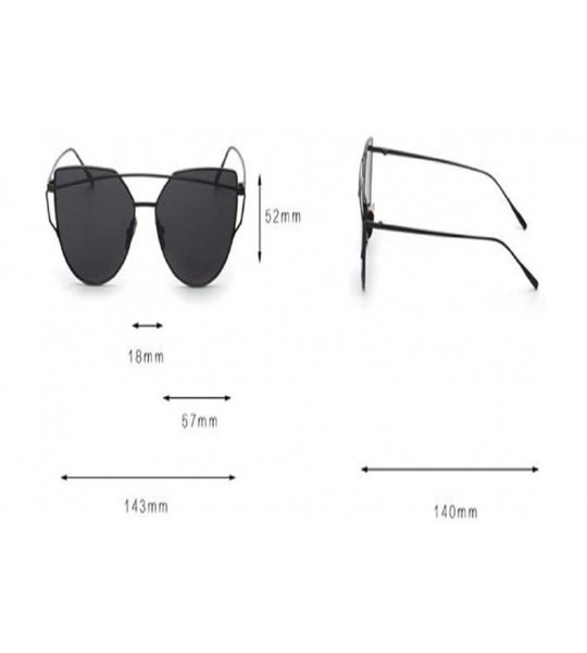 Oval Fashion Classic Women Metal Frame Mirror Sunglasses Cat Eye Glasses - C312JU2XH69 $17.93