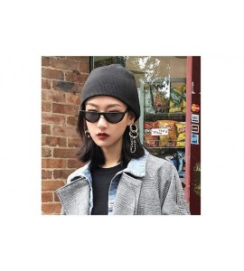 Aviator Cool Trendy Half Frame Rimless Cat Eye Sunglasses Women Fashion Clear Black - Cyellow - C418XEC5S7G $17.40