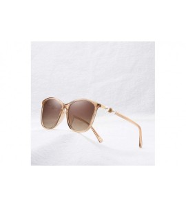 Round Classic Oversized Polarized Women Sunglasses UV400 Pearl Eyeglasses BL062 - Brown Frame Brown Lens - CB18MGXZSLI $18.65