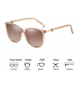 Round Classic Oversized Polarized Women Sunglasses UV400 Pearl Eyeglasses BL062 - Brown Frame Brown Lens - CB18MGXZSLI $18.65