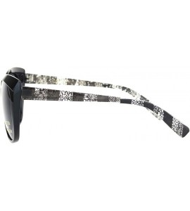 Butterfly Womens Polarized Lens Sunglasses Square Butterfly Frame Lace Design UV400 - Black (Black) - C3194AL0ALZ $23.16