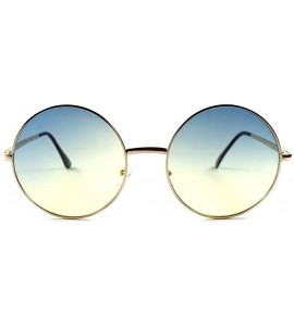 Oversized Two Tone Lens Vintage Retro Oversized Round Hot Womens Sunglasses - Gold 3 - CY189AMOSYG $23.63