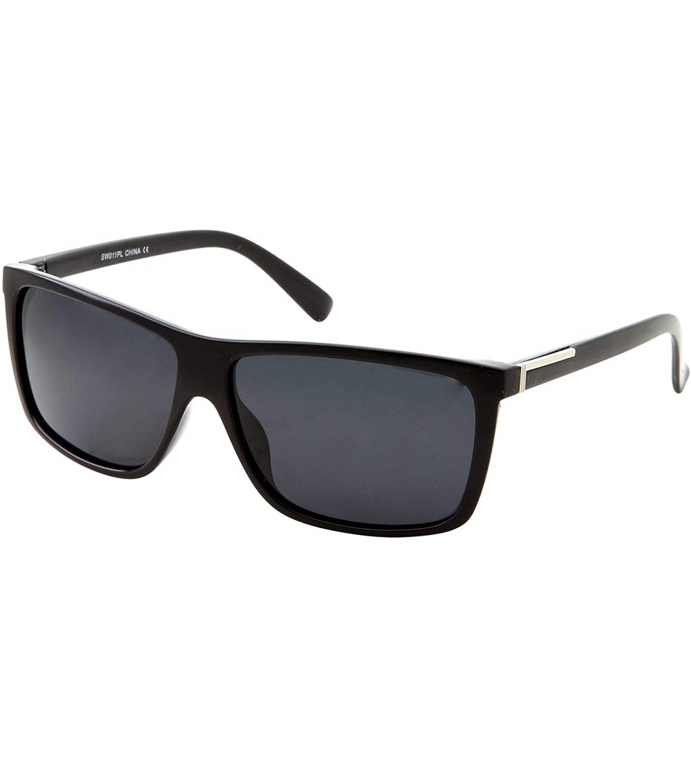 Rectangular Polarized Sunglasses for Men Driving Fashionable Rectangular Glasses Mens/Womens - Black - C618Q34XR2D $19.50