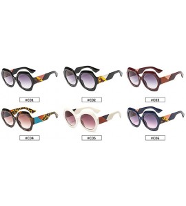 Round Mixed Colors Arm Retro Polygon Sunglasses Women Brand Designer Fashion Round Sun Glasses UV400 - Leopard - CA18NN9GLH7 ...