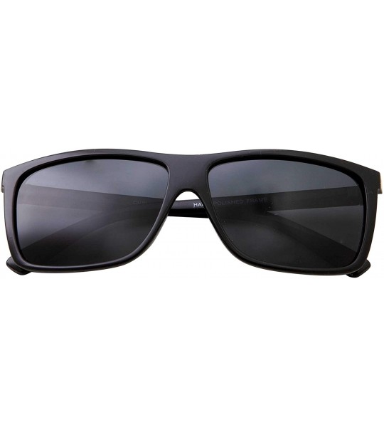 Rectangular Polarized Sunglasses for Men Driving Fashionable Rectangular Glasses Mens/Womens - Black - C618Q34XR2D $19.50