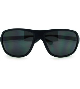 Oversized Mens Oversized Light Weight Warp Oval Sports Plastic Frame Sunglasses - Blue - CA11JGQLIAL $19.94