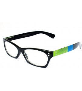 Oversized Unisex Squared Frame Two Tone Colors Clear Lens Glasses - Green - CY11YN6N8SP $18.66