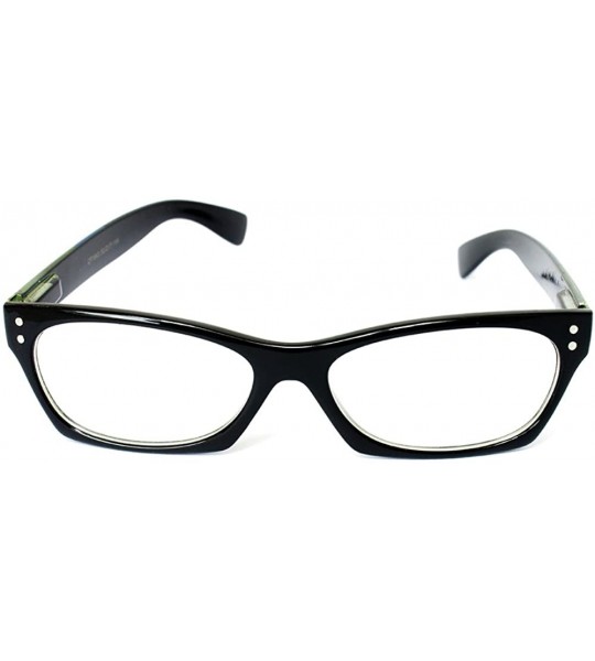 Oversized Unisex Squared Frame Two Tone Colors Clear Lens Glasses - Green - CY11YN6N8SP $18.66