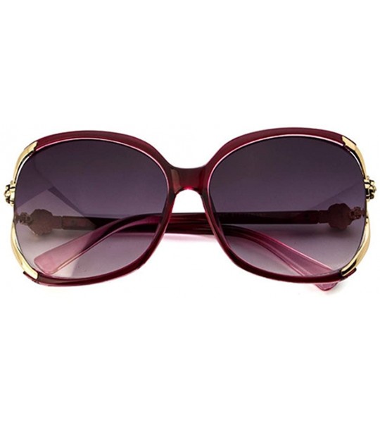 Oversized Sunglasses Women UV Protection Fashion Rimmed Metal Outdoor Travel Summer - Purple - CV18G3SZ26S $22.23