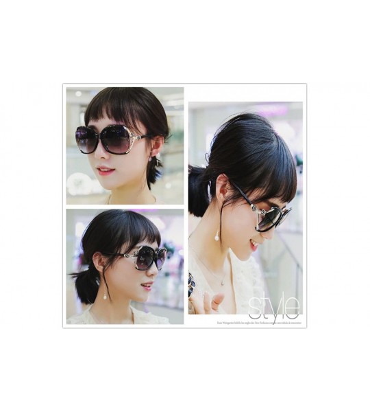 Oversized Sunglasses Women UV Protection Fashion Rimmed Metal Outdoor Travel Summer - Purple - CV18G3SZ26S $22.23