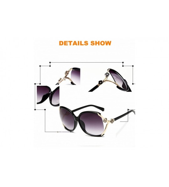 Oversized Sunglasses Women UV Protection Fashion Rimmed Metal Outdoor Travel Summer - Purple - CV18G3SZ26S $22.23