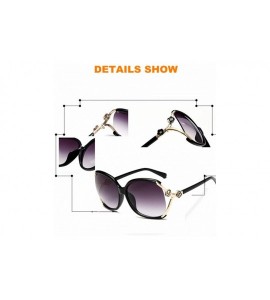 Oversized Sunglasses Women UV Protection Fashion Rimmed Metal Outdoor Travel Summer - Purple - CV18G3SZ26S $22.23