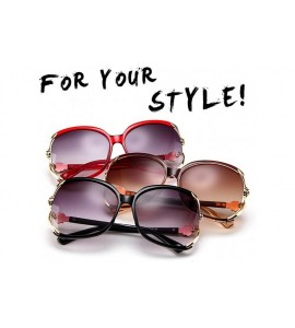 Oversized Sunglasses Women UV Protection Fashion Rimmed Metal Outdoor Travel Summer - Purple - CV18G3SZ26S $22.23