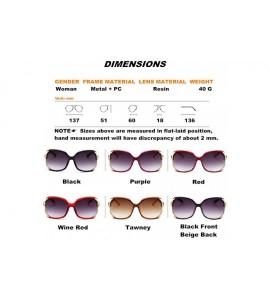 Oversized Sunglasses Women UV Protection Fashion Rimmed Metal Outdoor Travel Summer - Purple - CV18G3SZ26S $22.23