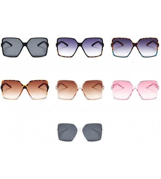 Square Sexy Leopard Oversized Square Sunglasses Men Lens Big Frame Sun Glasses Women UV400 Silver Gradient Eyewear - CW18U8EA...