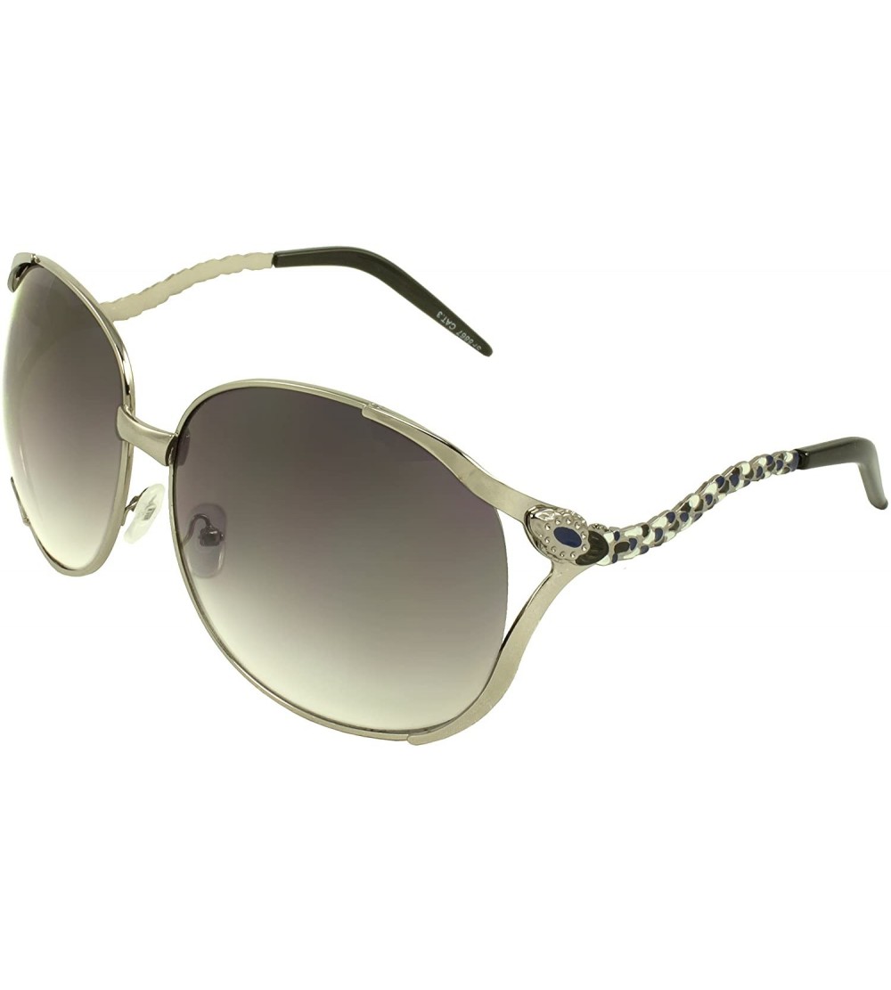 Oval SF8867 Elegant Oval Fashion Sunglasses for Women - Black - CT11DN2BKKX $18.06