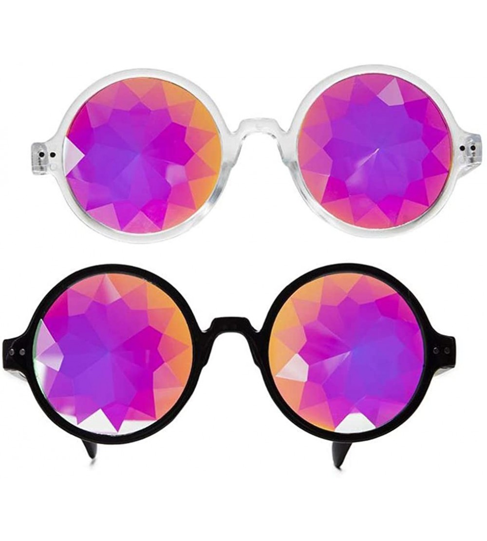 Round Festivals Kaleidoscope Glasses for Raves - Goggles Rainbow Prism Diffraction Crystal Lenses - C218KMUCHYW $33.18