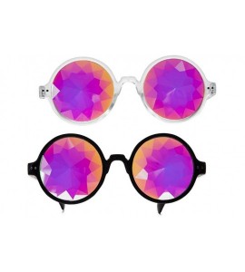 Round Festivals Kaleidoscope Glasses for Raves - Goggles Rainbow Prism Diffraction Crystal Lenses - C218KMUCHYW $33.18