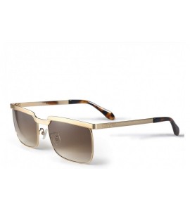 Rimless Sunglasses for Men UV Protection Retro Driving Fishing Golf Sun Glasses - Brown - CG18NOA4T0O $65.69