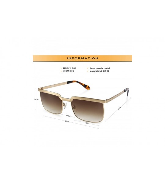 Rimless Sunglasses for Men UV Protection Retro Driving Fishing Golf Sun Glasses - Brown - CG18NOA4T0O $65.69