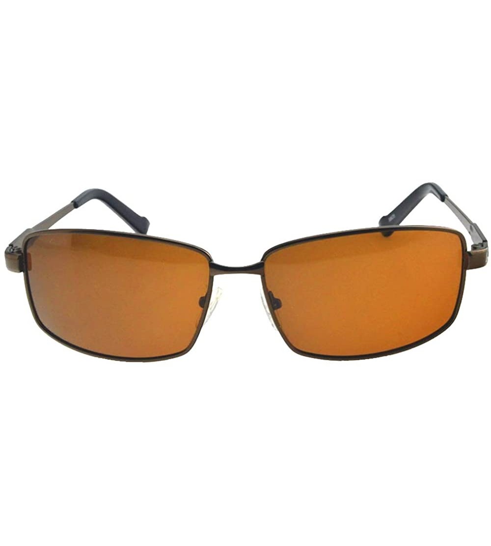 Rectangular Rectangular Myopia Polarized Sunglasses Short Sight Minus Lenses - Brown - CO1904CHGAO $47.40