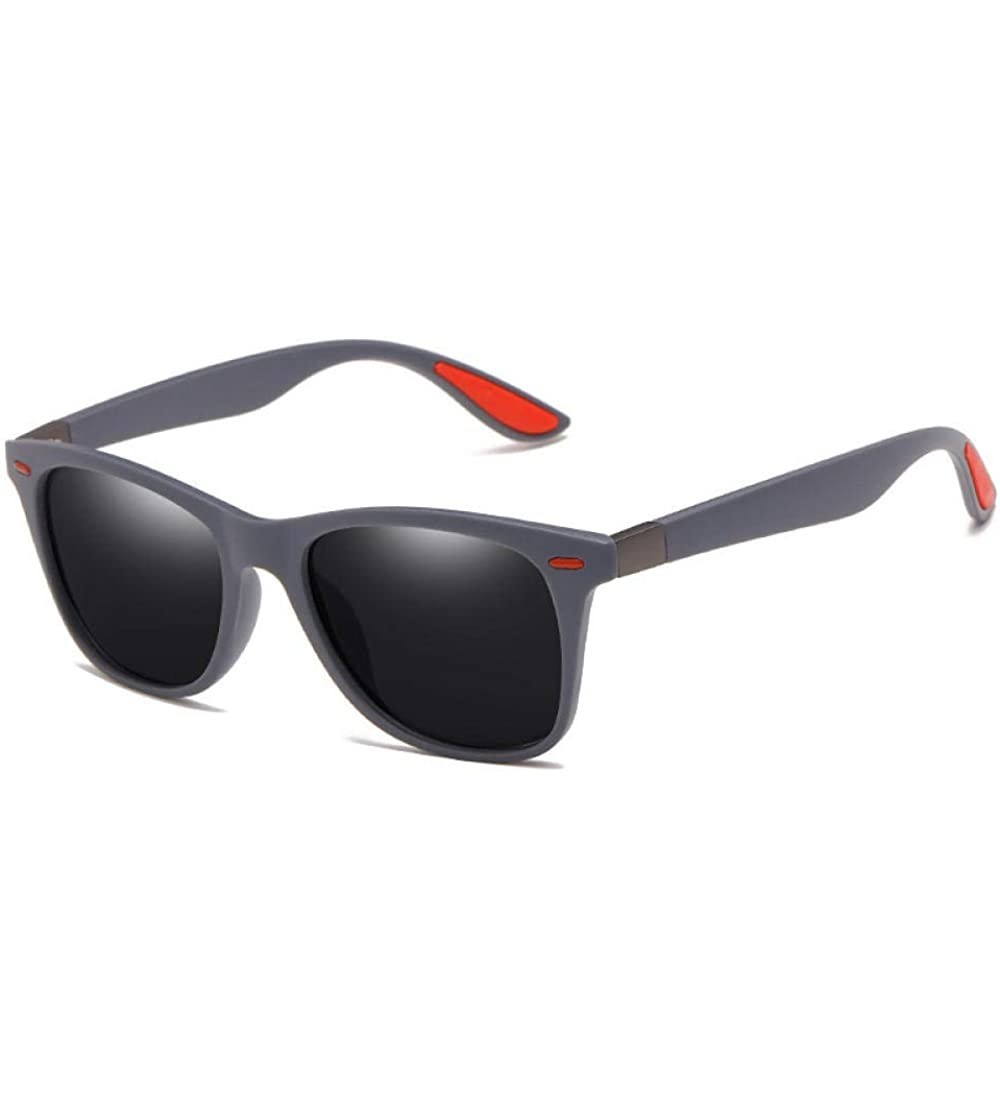 Oval Polarized sunglasses with rice spikes Men's outdoor sports sunglasses - Gray Frame Gray Sheet - CX190MX8WHI $54.24