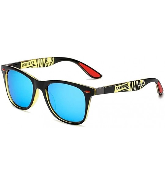 Goggle Classic Polarized Sunglasses Vintage - C6black Yellow Blue - C3199KAMOT9 $22.85