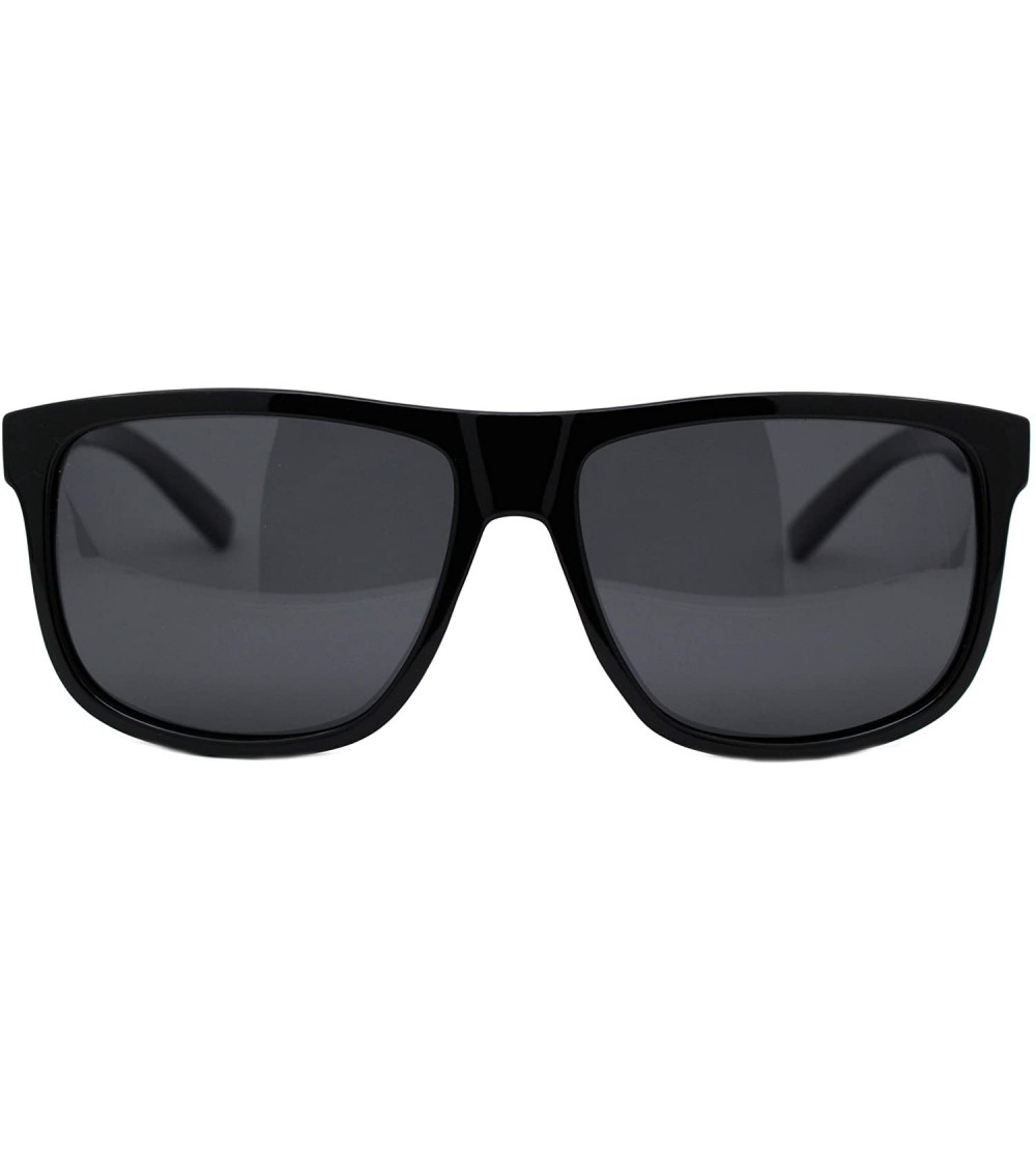 Square TAC Polarized Lens Sunglasses Classic Square Plastic Frame Unisex UV 400 - Black (Black) - CV19673W62E $25.68