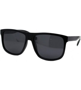 Square TAC Polarized Lens Sunglasses Classic Square Plastic Frame Unisex UV 400 - Black (Black) - CV19673W62E $25.68