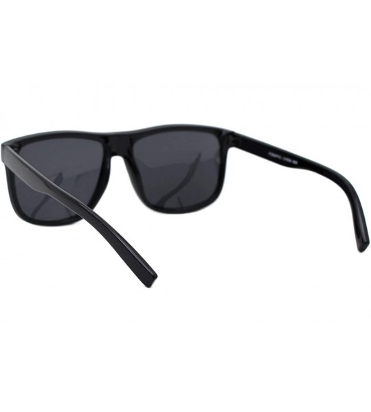 Square TAC Polarized Lens Sunglasses Classic Square Plastic Frame Unisex UV 400 - Black (Black) - CV19673W62E $25.68