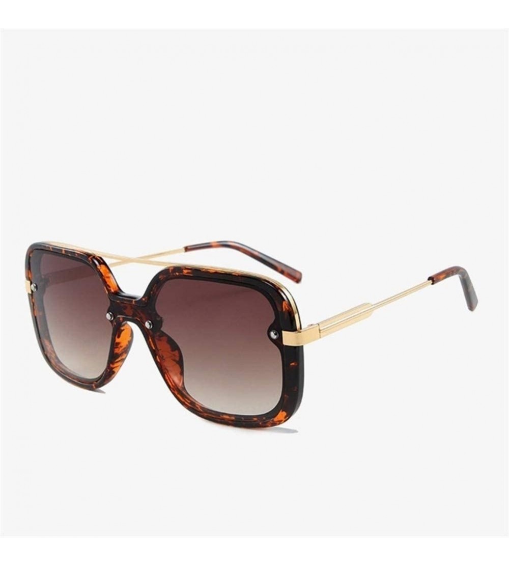 Goggle Square Sunglasses For Women Metal Bridge Gradient Eyewear Driving Goggles - C5 Amber Tea - CY1906E9UXS $24.99