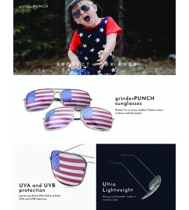 Aviator Rectangle Driving American Flag Metal Frame Sunglasses - Gun Metal - CA18KY9WD8A $19.25