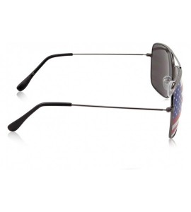 Aviator Rectangle Driving American Flag Metal Frame Sunglasses - Gun Metal - CA18KY9WD8A $19.25