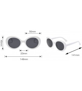 Oval Alien Eye Shape Fancy sunglass/ New Fashion - White - CF18DID8MGH $23.33