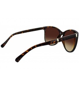 Oversized Textured Metal Accent Sunglasses With Hard Case - Brown - CM12HPNQVYP $34.25