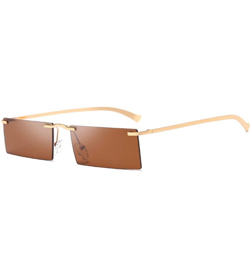 Oval Retro Vintage Small Square Eyeglasses Plastic Lenses Sunglasses UV400 - Gold Brown - CG18NRM658S $18.89